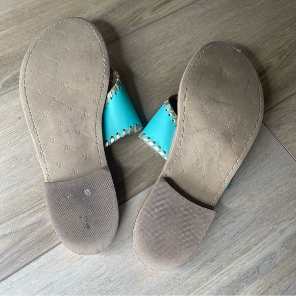 Jack Rogers Pineapple Embroidered Teal Thong Sandals - Picture 7 of 7